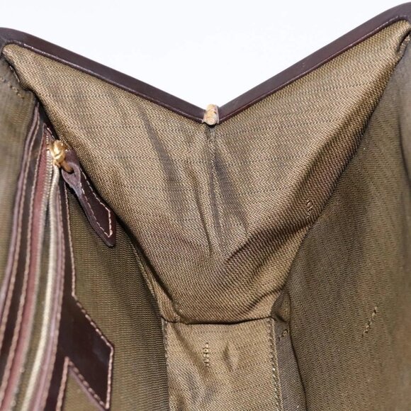 FENDI Zucca Canvas Hand Bag Black Brown Auth 138624 - Picture 12 of 16